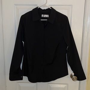 Black long-sleeved blouse from TIME and TRU